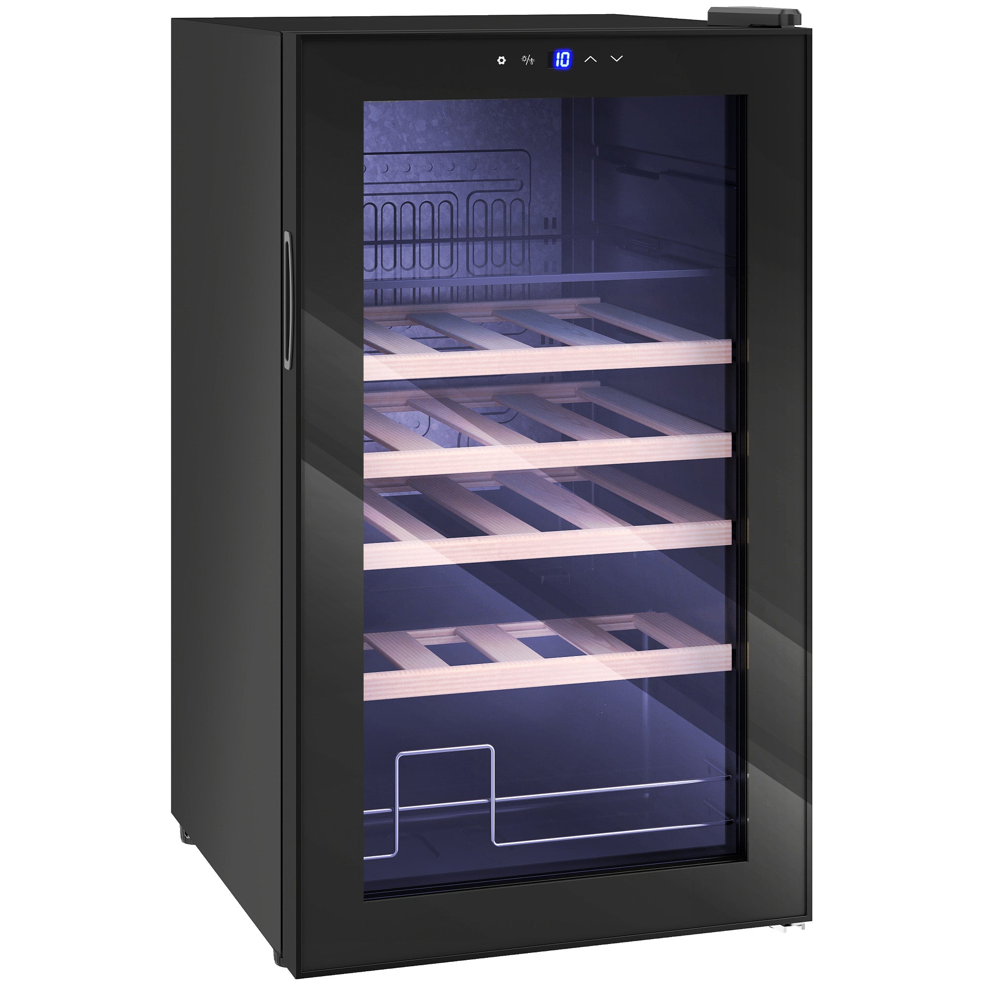 63L Wine Cooler with Adjustable Shelves for 16 Bottles and 25 Cans, 43x45x74 cm, Black