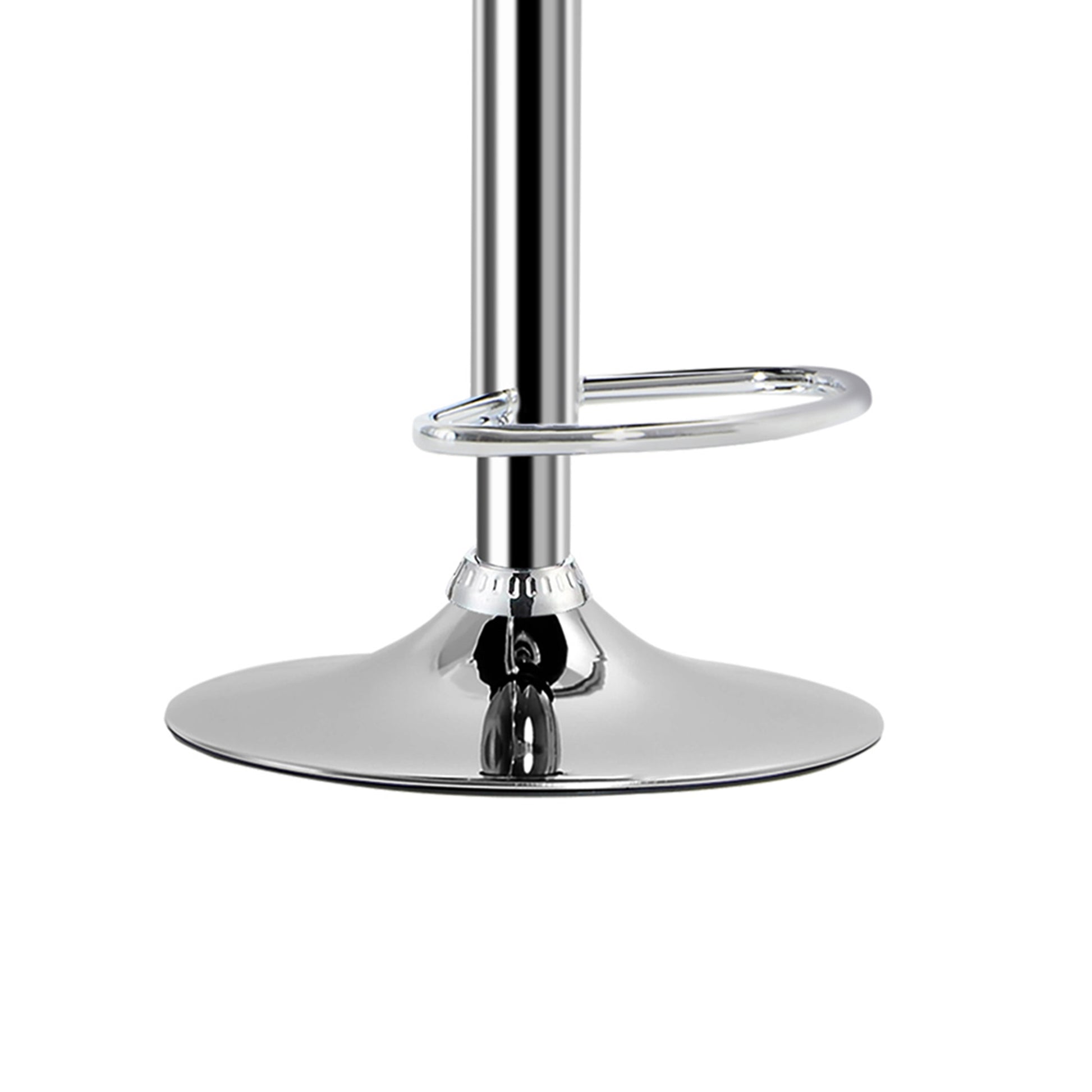 Swivel Bar Stool in Eco Leather with Backrest and Adjustable Height, White - Borgè