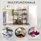 Space-saving bookcase cabinet, 9 mesh cubes with steel and PP panels, 35x35x35 cm, Black