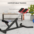 SportNow Roman chair at adjustable height with thick padding, in steel and PU, 126x70x67-84 cm, black - Borgè