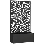 Outsunny Steel Planter with Trellis for Climbing Plants, Wall or Ground Mounting, 61x23x113 cm, Black
