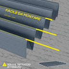 Gazebo Pergola Cover with 8 Drainage Holes, UV30+ Polyester, 286x245 cm, Dark Grey