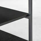 3-Tier Printer Cart with 4 Wheels, Wood and Steel, 50x50x52.5cm, Black