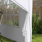 Outsunny 3x3m Folding and Waterproof Gazebo with Side Panels, Steel and Oxford Fabric, White