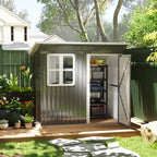 Steel Garden Shed with Locking Door, Window and Air Vents, 2.2 x 1.3 m, Gray