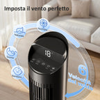 HOMCOM 116cm Tower Fan, WiFi App Control, Bedroom Fan, Black