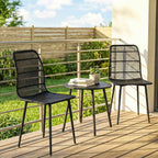 Outsunny Outdoor Dining Chairs Set of 4, Garden Chairs with Slatted Backrest, Black