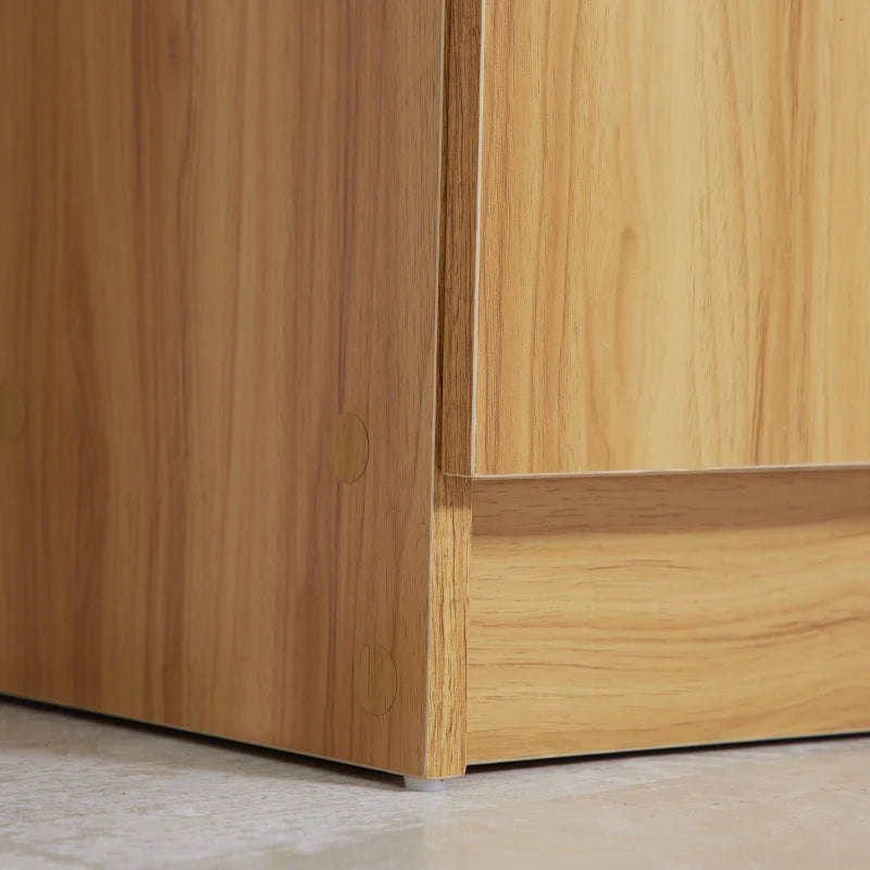 Space-Saving and Modern Wooden Shoe Cabinet for 12 Pairs with 4 Open Shelves, 83x30x90 cm, Light Brown
