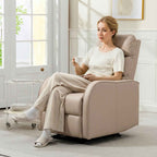 HOMCOM 160° Max Reclining Chair with Footrest, PU Leather, Wood and Steel, 65x89x100 cm, Light Brown