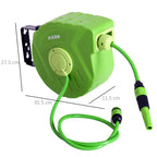 Wall Mounted Lockable Retractable Plastic Hose Reel with 180° Rotation, 35.5x11. 5x27. 5 cm, Green 4.8