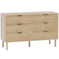 HOMCOM Nordic Style 6-Drawer Wooden Chest of Drawers for Bedroom and Entrance, 120x39.5x75 cm, Oak