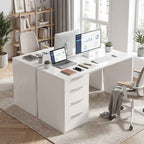 HOMCOM Space-Saving Desk Computer Table 4 Drawers 110x61.5x75 cm White