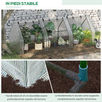 PE Tunnel Garden Greenhouse with Extended Edges and Hinged Doors, 270x90x90 cm, White - Borgè