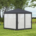 Outsunny hexagonal garden gazebo with double entrance, in metal and polyester, 3.94x3.94x2.5 m, gray - Borgè