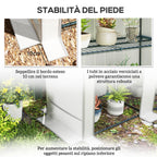 Outsunny Garden Greenhouse with 2 Roll-Up Doors, 3-Tier Shelving and Side Pockets, White and Gray