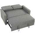 HOMCOM 3-in-1 2-Seater Sofa Bed with 3-Position Adjustable Backrest and 2 Cushions, Linen-Effect Fabric, Grey