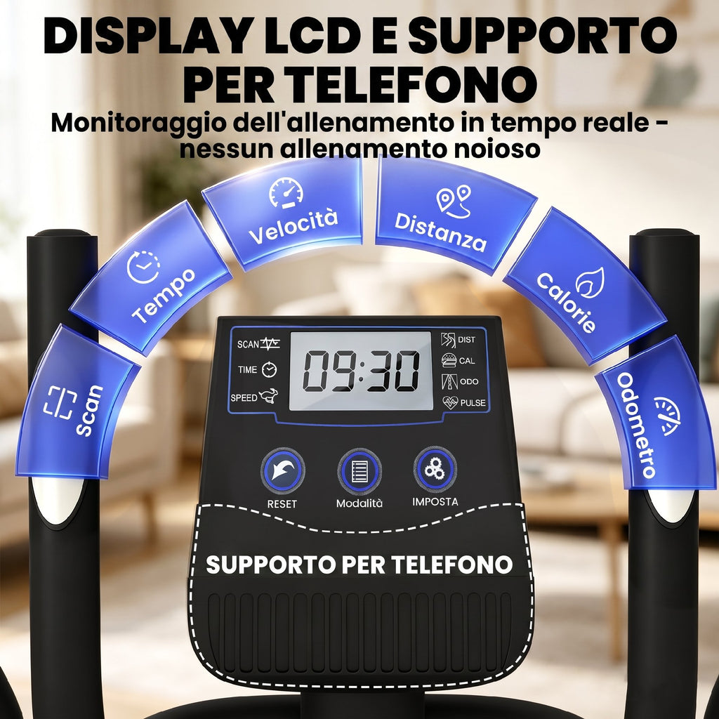 SPORTNOW Elliptical Home Trainer, Silent Magnetic, App Compatible