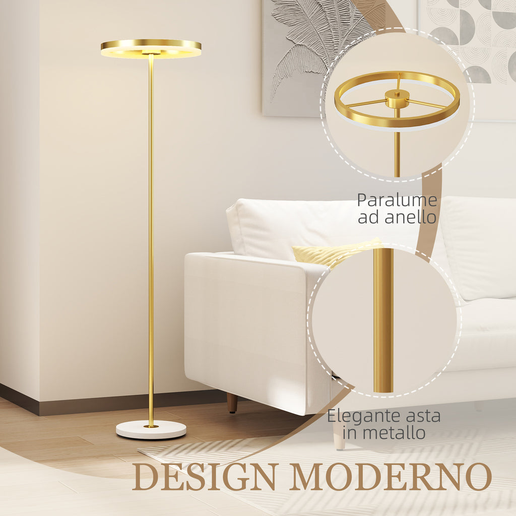 Modern Floor Lamp with Dimmable Light with Foot Switch and 3 Brightness, Gold