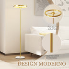 Modern Floor Lamp with Dimmable Light with Foot Switch and 3 Brightness, Gold