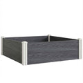 Outsunny Outdoor Vinyl Planter with Open Bottom and Interlocking Design, 102 x 102 x 33 cm, Dark Grey