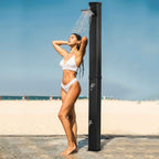 Outsunny 40L Solar Garden Shower with 60°C Temperature, Rotating Shower Head and Foot Tap, Black