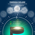 Set of 8 Solar-Powered Outdoor Spotlights with 3000K LED Lighting, in PP, PS and ABS, 12x10x46 cm, Black