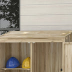 Garden Shed in Fir Wood with 2 Doors and Shelves, 120x57x183cm, Natural - Borge' Group Limited
