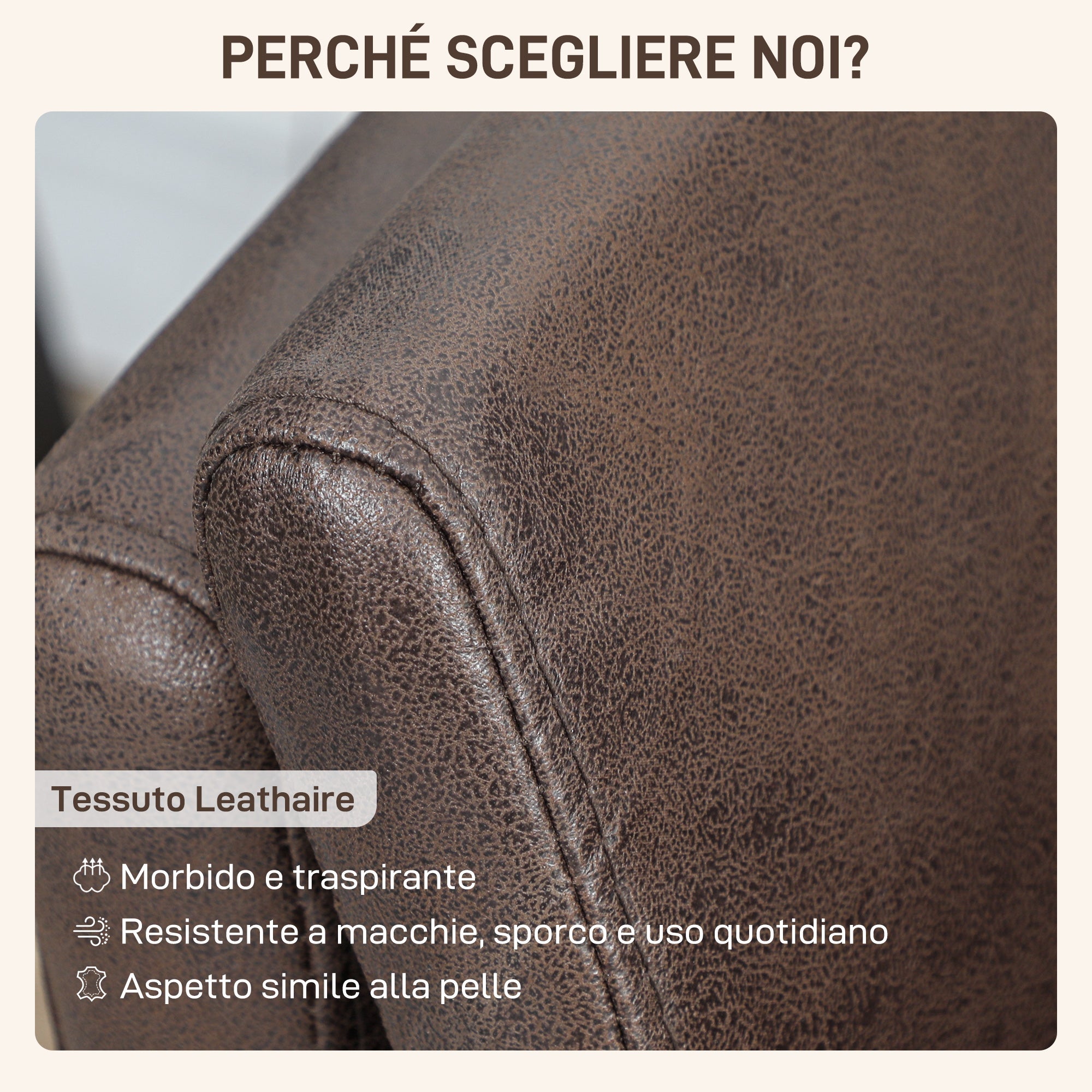 2-Seater Breathable Leather Sofa with Thick Padding and Metal Legs, 137x72x88 cm, Dark Brown