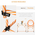 Agility Dog Equipment Complete Set with 5-Piece Slalom, Obstacle and Tunnel, Orange