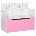 Children's Bench with Wooden Backrest, 3-6 Years, 60x30x50 cm, Pink