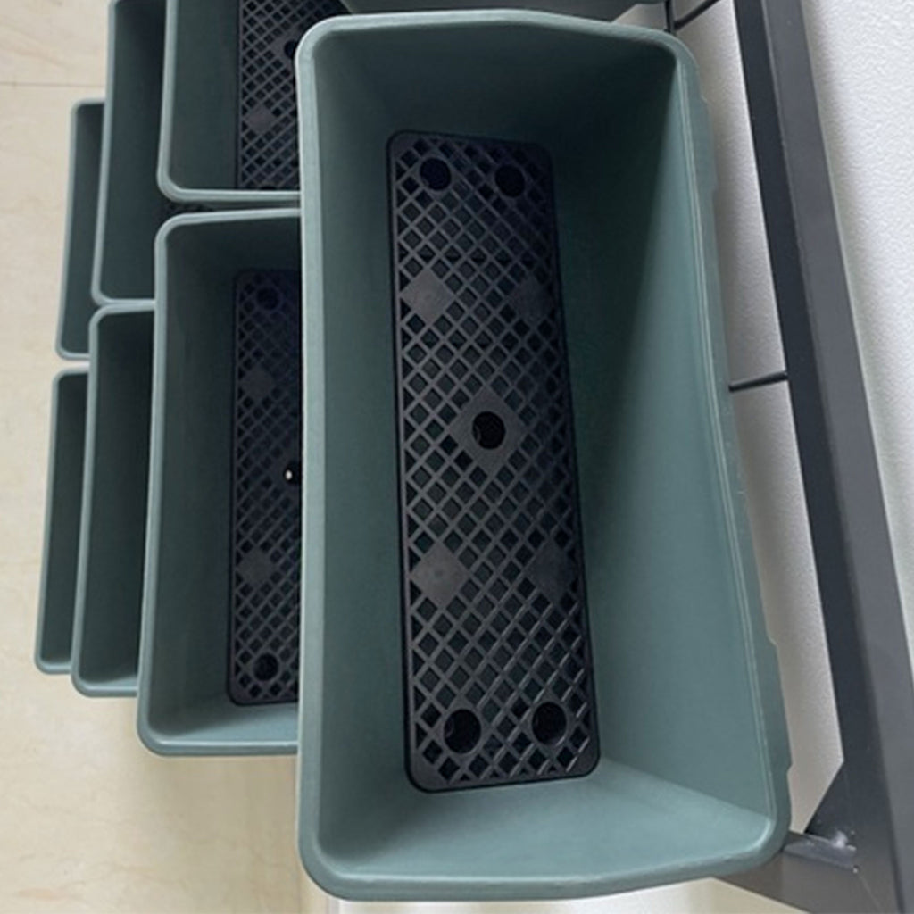 Outsunny 4-Tier Wall-Mounted Vertical Vegetable Garden with 8 Pots, Steel and Plastic, 52x14x90 cm, Dark Green and Black