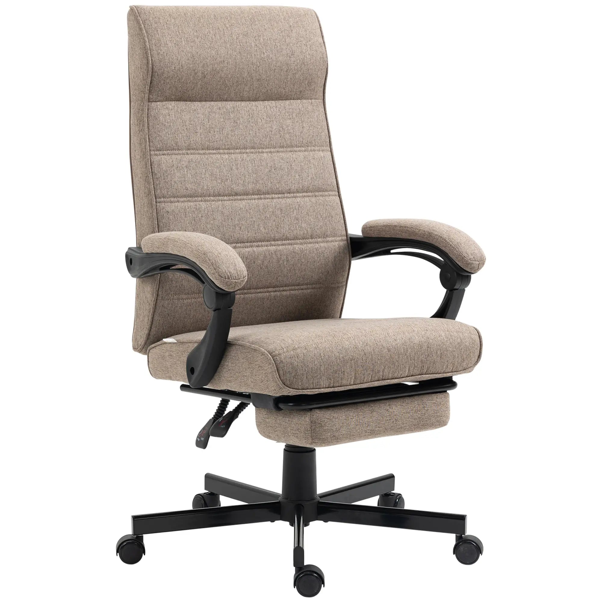 Height Adjustable Office Chair, Footrest Included and Padded Seat, 68x67x106-114 cm, Brown