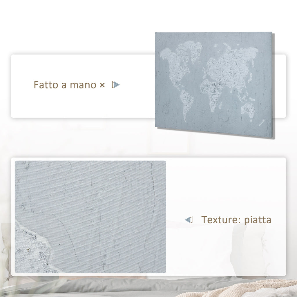 120x90cm Canvas Print for Home and Office, Pine Wood Canvas and Polyurethane Resin Ink, Grey and White