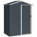 Outsunny Steel Garden Shed with Sliding Door, Grey