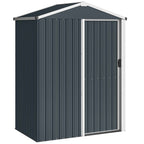 Outsunny Steel Garden Shed with Sliding Door, Grey
