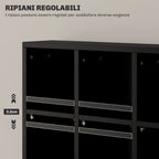 CD Cabinet with Adjustable Shelves for 456 CDs or 336 DVDs, 24 Compartments, 89x20x130.5 cm, Black