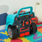 61-Piece Toy Truck Workshop for Children 3-5 Years Old with Handle, in ABS and PP, 40x39x47 cm, Black and Blue