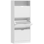 Shoe Rack with 3 Flap Drawers and Adjustable Shelves, for Hallway or Entryway