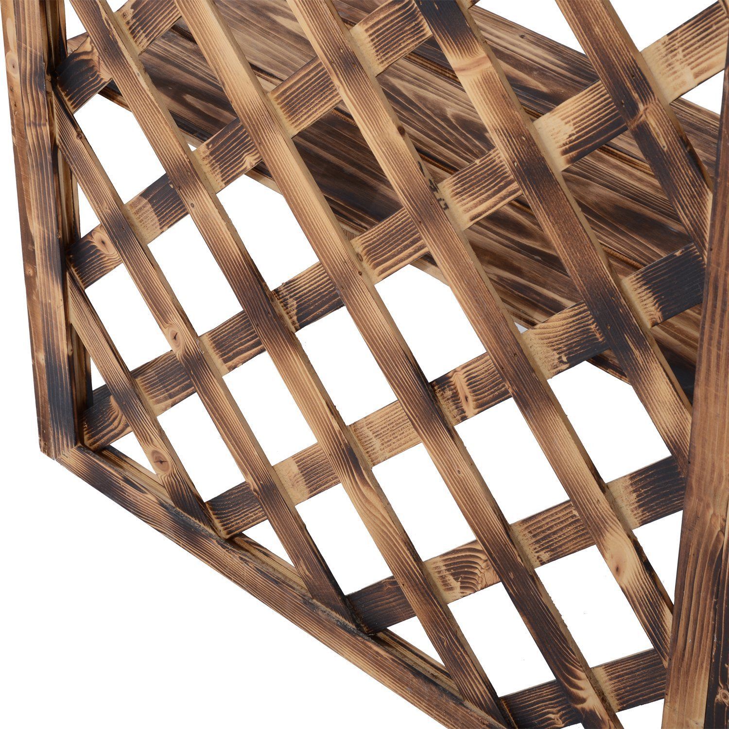 3-Tier Fir Wood Outdoor Plant Stand, Indoor and Outdoor Plant Holder, Balcony Planter, 80x40x148cm