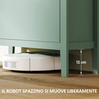 Slim Shoe Rack 2 Drawers for 14 Pairs of Shoes Size EU44 and Adjustable Shelves, 80x24x95.5cm, Green