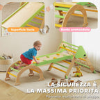 AIYAPLAY 8-in-1 Children's Play Set with Triangle, Smooth Wall and Arch, Made of Poplar and Pine Wood, 191.5 x 74.5 x 63 cm