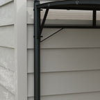 Outsunny Pergola Gazebo with 3 drainage, metal and polyester holes, 400x296x200/262 cm, dark gray - Borgè