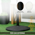14kg Umbrella Base for Ø32-38 mm Poles, Metal and Concrete, Ø46 cm, Black