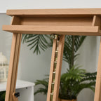 Adjustable Beech Wood Artist Easel with Storage Compartment, 53x50.5x171-230cm