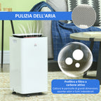 12L ABS Dehumidifier with 5 Modes, 2 Speeds and 24h Timer, 25x25x50.5 cm, White and Black
