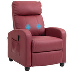 Massage Relax Chair with Remote Control and 8 Programs, Reclining and Footrest, Red