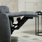 Ergonomic Manual Fabric Relax Chair, 150° Reclining Chair and Footrest for Home and Office, 93x88x102cm, Dark Grey