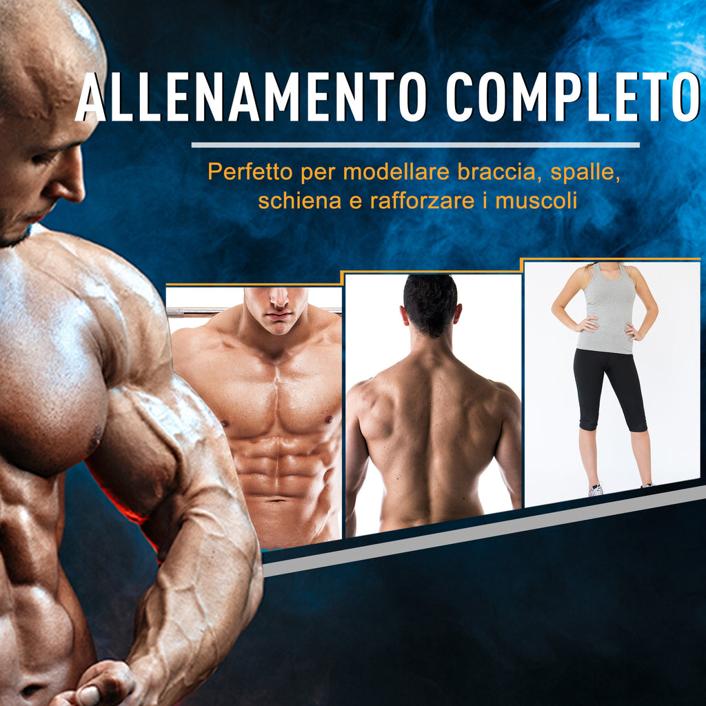 2 in 1 Barbell and Dumbbell Set 20kg Weights, Discs with Anti-Scratch Plastic Coating, Red and Black