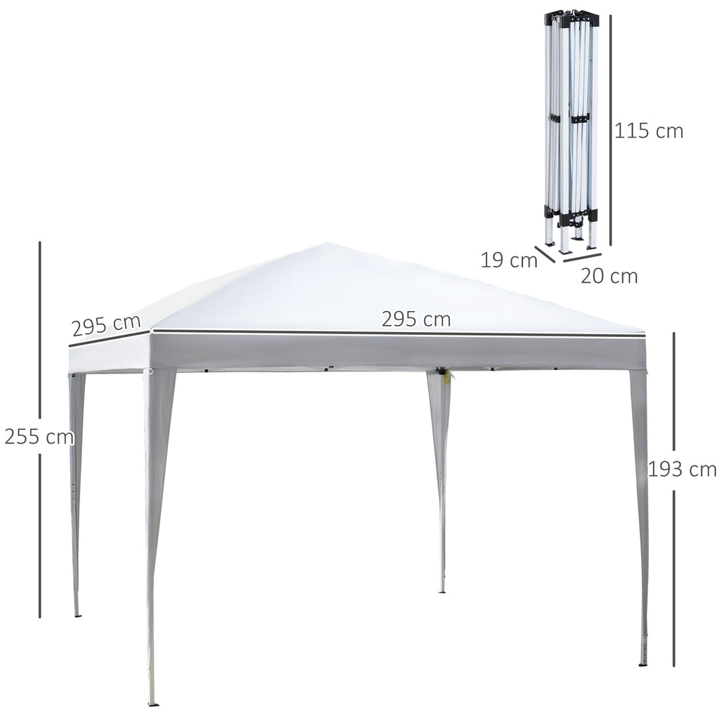 Outsunny Folding Gazebo with Ropes and Garden Pegs