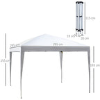 Outsunny Folding Gazebo with Ropes and Garden Pegs